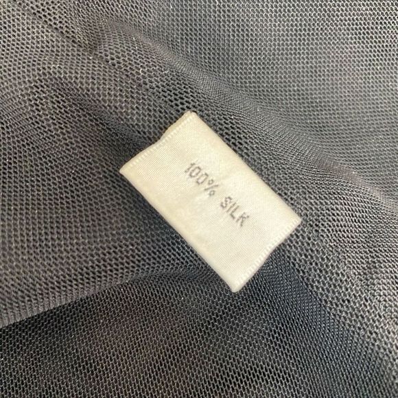 Chetta B Sherrie Bloom Peter Noviello 100% Silk Black Designer Tiered Dress Wome - Picture 9 of 16